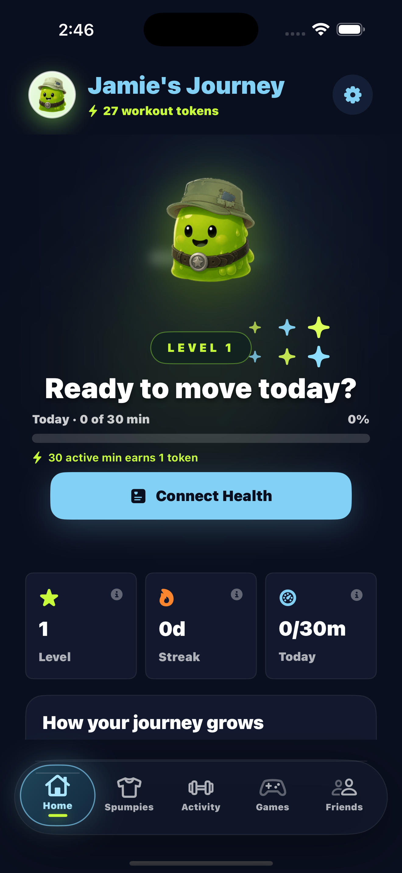 OVERVIEW screen in Spumpy